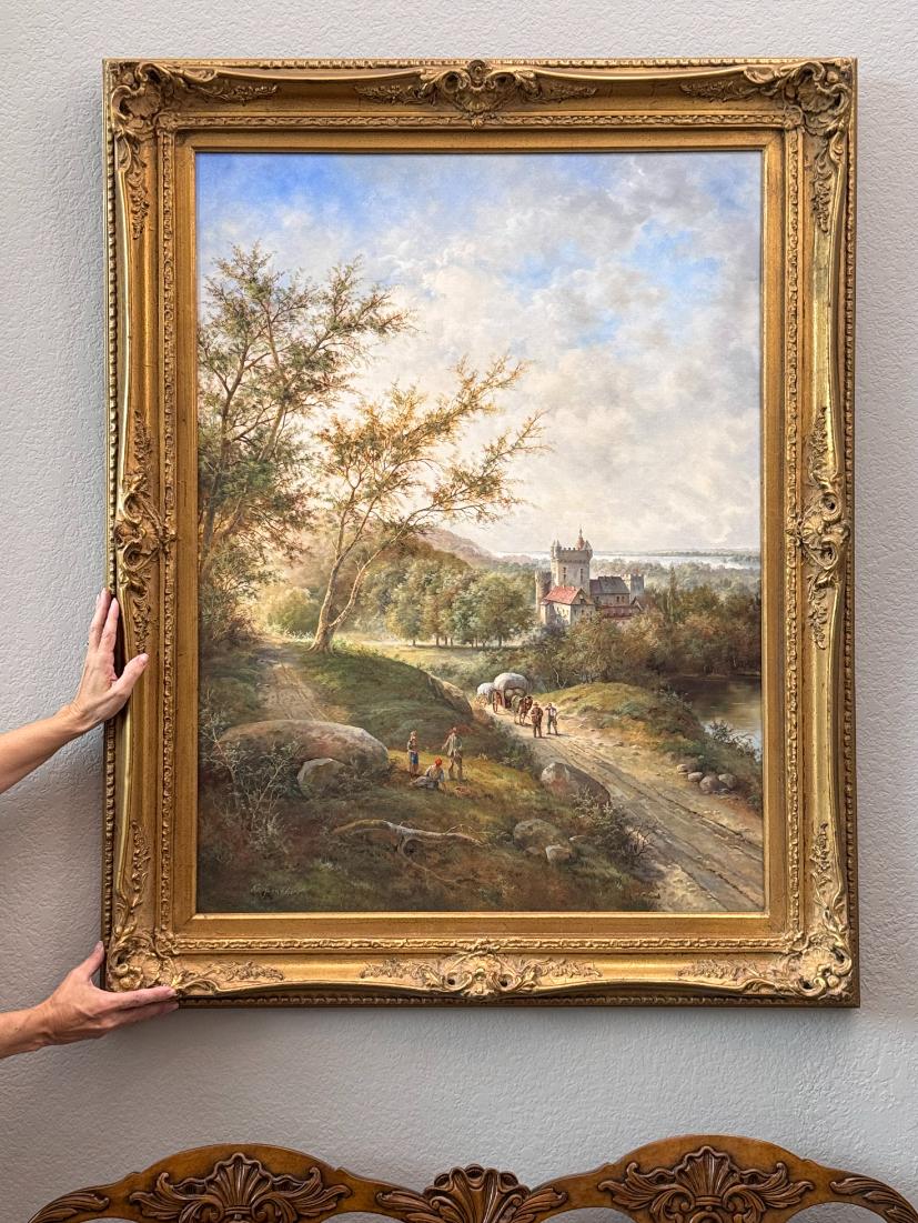 The Brown Button Estate Sale Company sold an original oil on canvas painting.
