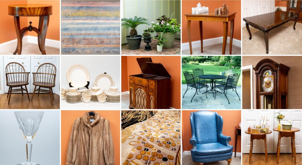 Leawood online estate sale with vintage furniture, antiques, china, rugs, and more.
