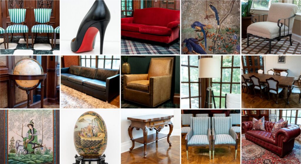 Hallbrook Leawood estate sale featuring furniture and decor