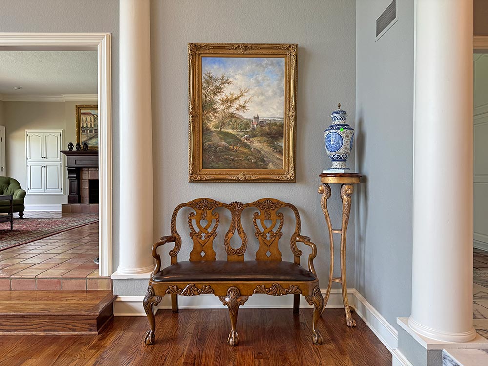 The Brown Button Estate Sale Company sold art, furniture, and decor.