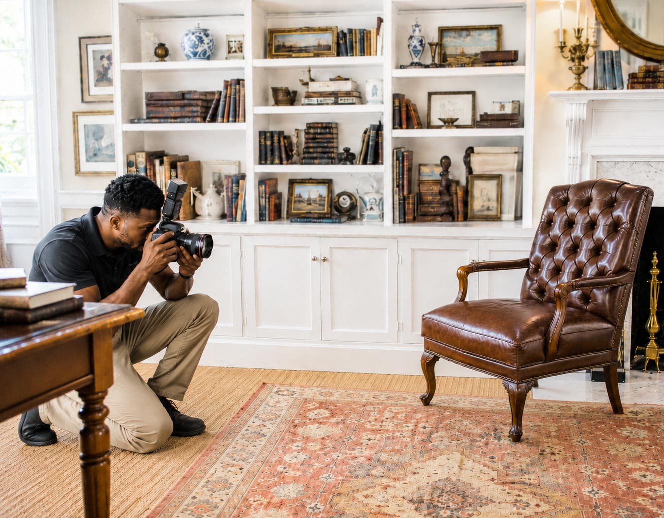brown button estate sale online photographer