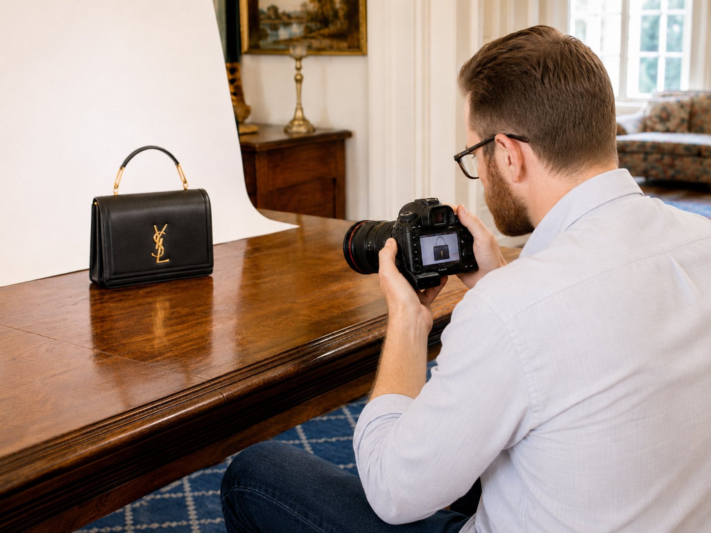 estate sale photographer for brown button