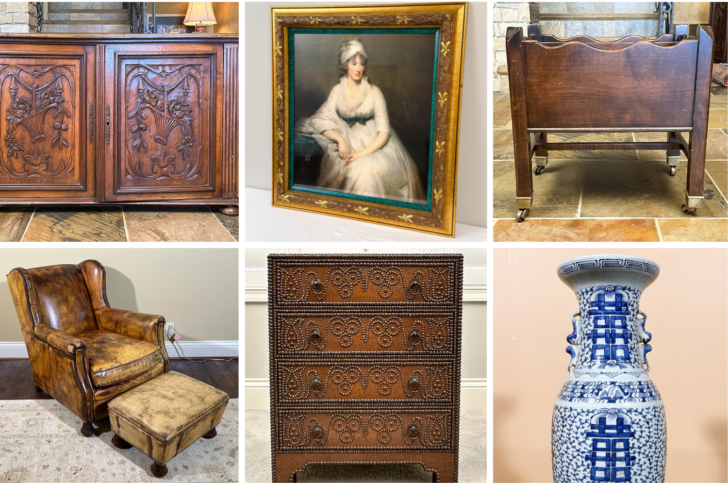 Furniture highlights include Henredon, Barcalounger, Robert Paul, and Hooker Furniture. An excellent collection of crystal features Lalique, Orrefors, Waterford, and Steuben. Signature decor pieces are Lladro porcelain, chinese tiered rattan wedding box, and several bronze statues.
