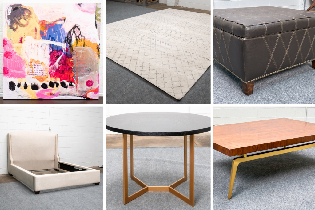 Stylish pieces from brands including Uttermost, Four Hands, Arhaus, CB2, Bobby Berk, Crate & Barrel, Hooker Furniture, and Classic Concepts.