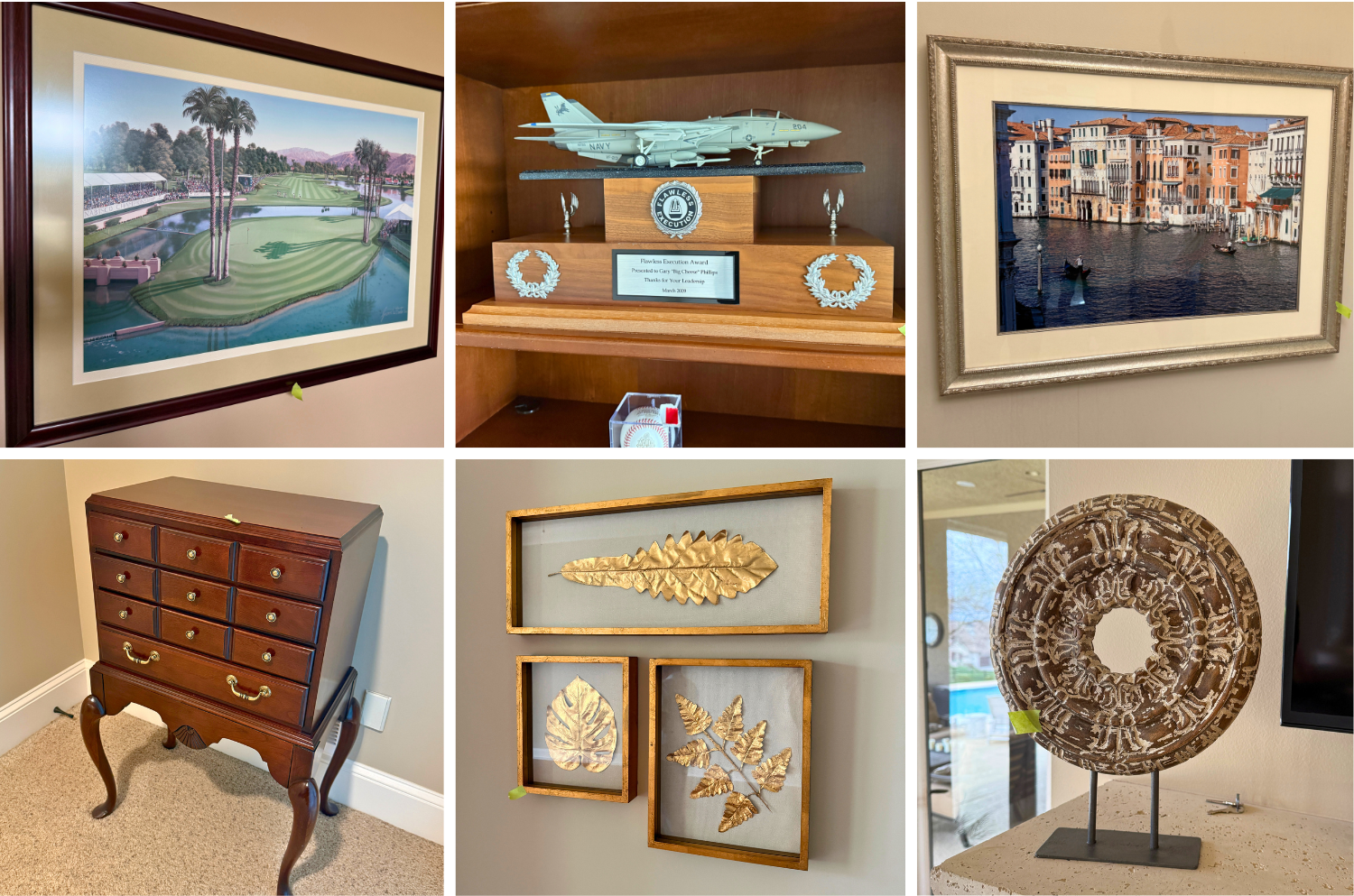 Highlights include a Remington “Cowboy” bronze, signed limited edition artwork, signed racing collectibles, a Frontgate outdoor daybed, a Thomasville jewelry chest, a marble top dresser, a Thomasville armoire, a Thomasville dresser with mirror, a pair of Thomasville nightstands, and a power lift chair.