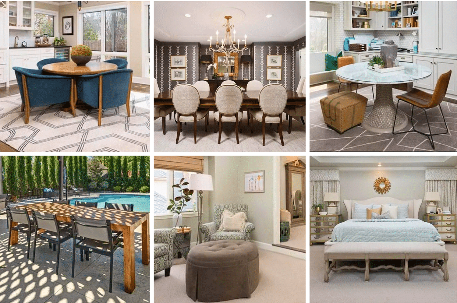 Highlights include a monumental French bookcase purchased from Nell Hill’s, an American Leather sofa, a Furniture Craftsmen sofa, a hammered copper coffee table, Hickory Chair swivel chairs, West Elm "Slope" brown leather chairs, Williams Sonoma "Dessau" leather and chrome barstools, Four Hands "Nomad" chairs, an extension dining table with eight chairs, a and a Pavilion Furniture "Bleau" outdoor dining set.