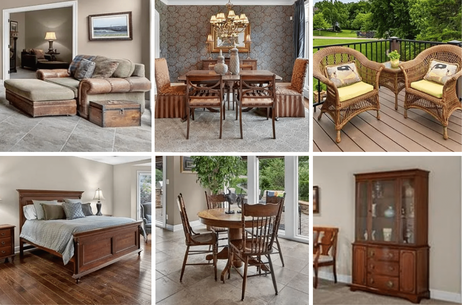 The sale includes traditional and contemporary pieces for the bedroom, living room, and home, along with a pontoon fishing boat. Highlights include a Kittinger bedroom suite, Hickory Chair sofa, Bauhaus sofa, matching armchair with ottoman, Ethan Allen armoire, LG TV, marble top walnut side table, Comeron area rugs, and a pontoon fishing boat.