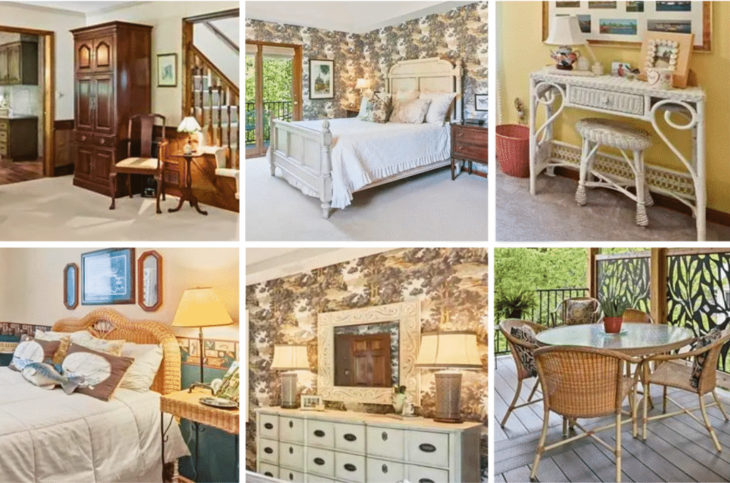 Highlights include Stickley, Council, Guy Chaddock chairs, Hancock & Moore, Madden McFarland, a Bradington-Young leather sofa, Duncan Fife dining table, Brown Jordan patio set, hand-knotted rugs, Spode china, Fitz and Floyd, mirrors, framed decorative art, crystal, barware, holiday décor, KU, Royals, and Chiefs memorabilia, outdoor statuary, workbenches, and electronics.